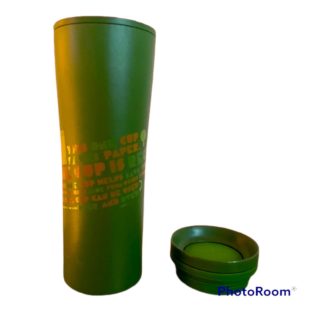 Vintage Starbucks green 2010
Saves Trees tumbler